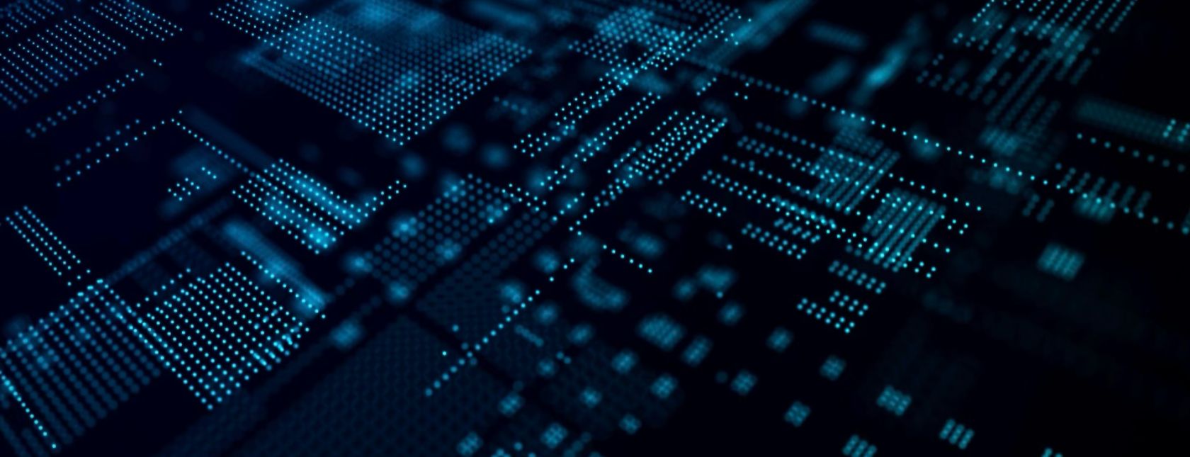 Digitaler Hintergrund mit sich bewegenden, leuchtenden Teilen