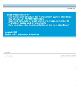 Wesentliche Änderungen der AS/EN 9100:2016 (englisch)