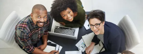 Group of people looking up