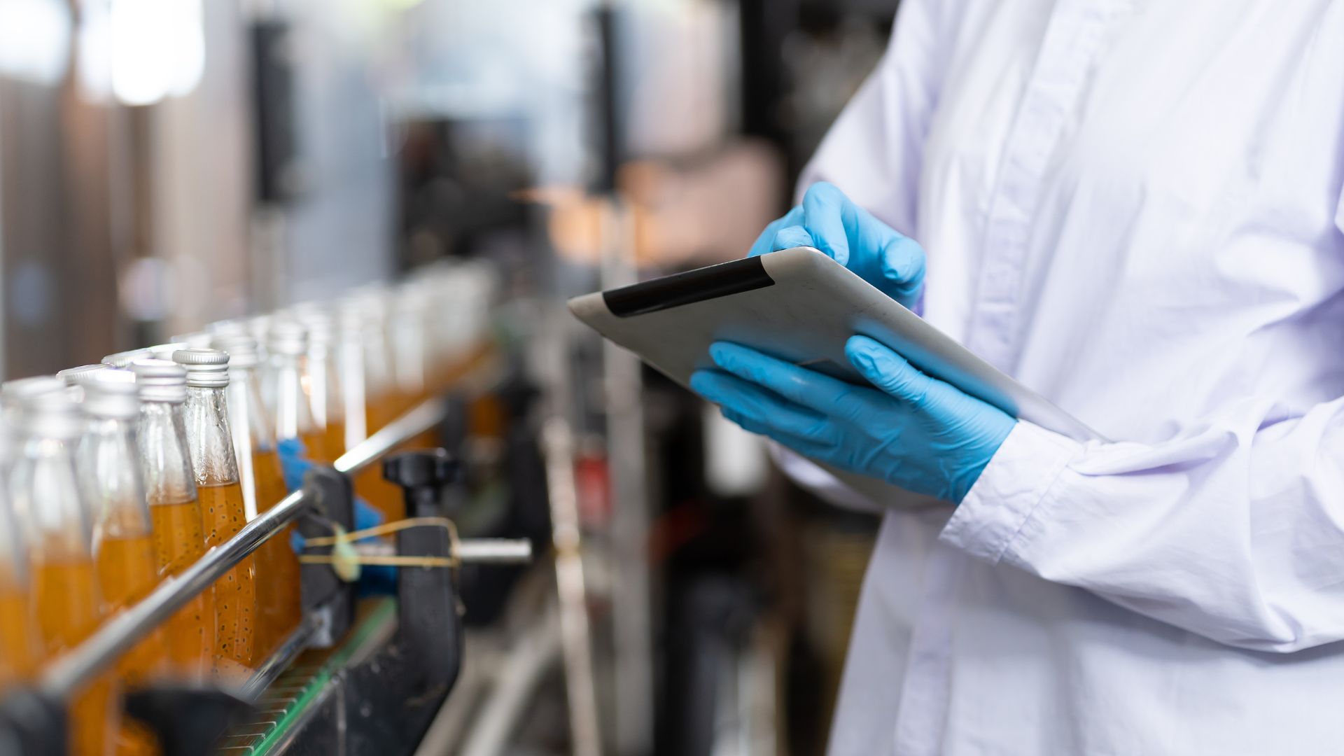 Prüfung der Produktionslinie in einem Lebensmittelverarbeitungsbetrieb