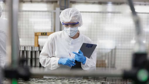 Inspektion der Produktionslinie in einem Lebensmittelverarbeitungsbetrieb