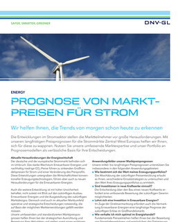 Prognose von Marktpreisen für Strom
