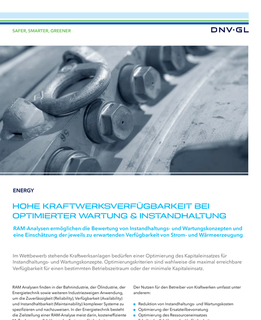 RAM-Analysen für Kraftwerkverfügbarkeit