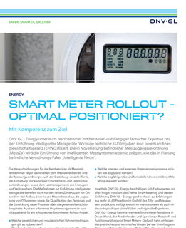 Smart Meter Rollout - Optimal Positioniert?