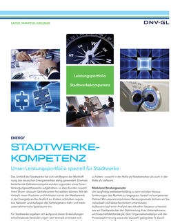 Stadtwerkekompetenz - Leistungsportfolio