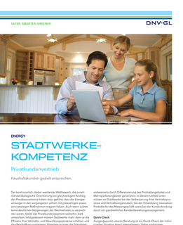 Stadtwerkekompetenz - Privatkundenvertrieb