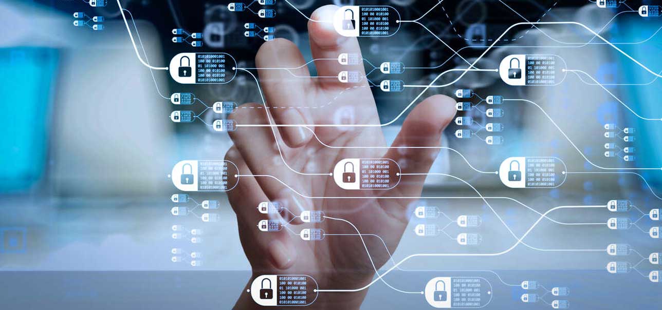 Blockchain technology concept with diagram