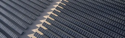 Solar farm seen from above