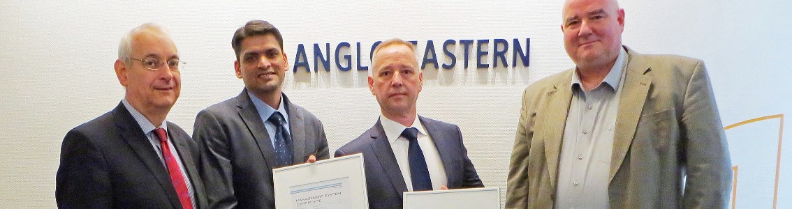 ISO Zertifikate von DNV GL an Anglo Eastern