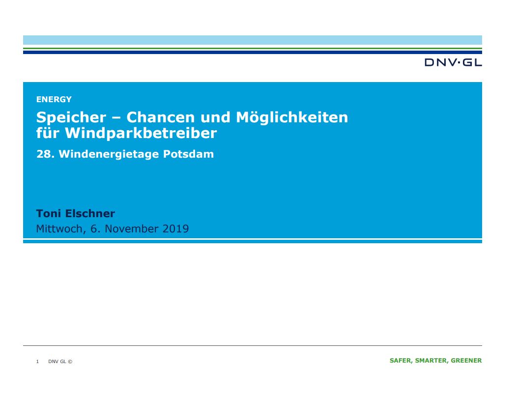 Speicher – Chancen und Möglichkeiten für Windparkbetreiber