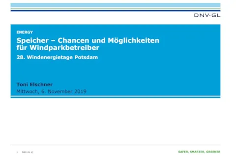 Speicher – Chancen und Möglichkeiten für Windparkbetreiber