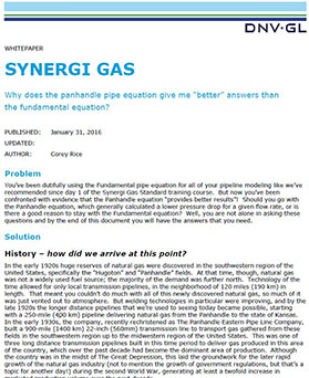 Synergi Gas Whitepaper Panhandle pipe equation