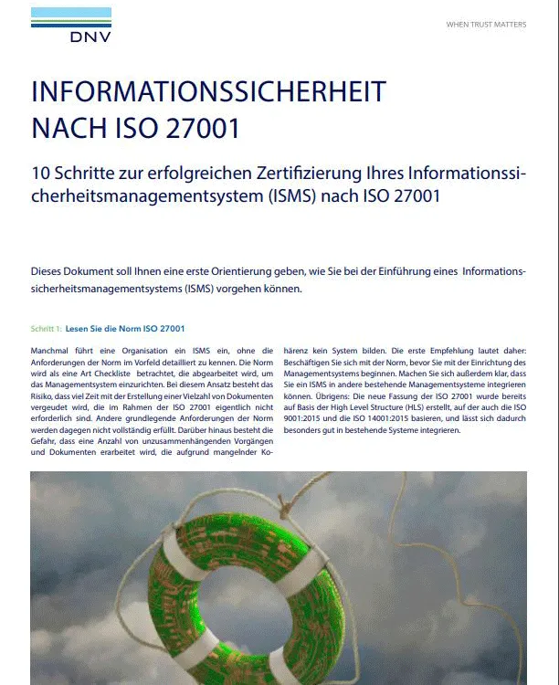 Informationssicherheit nach ISO 27001